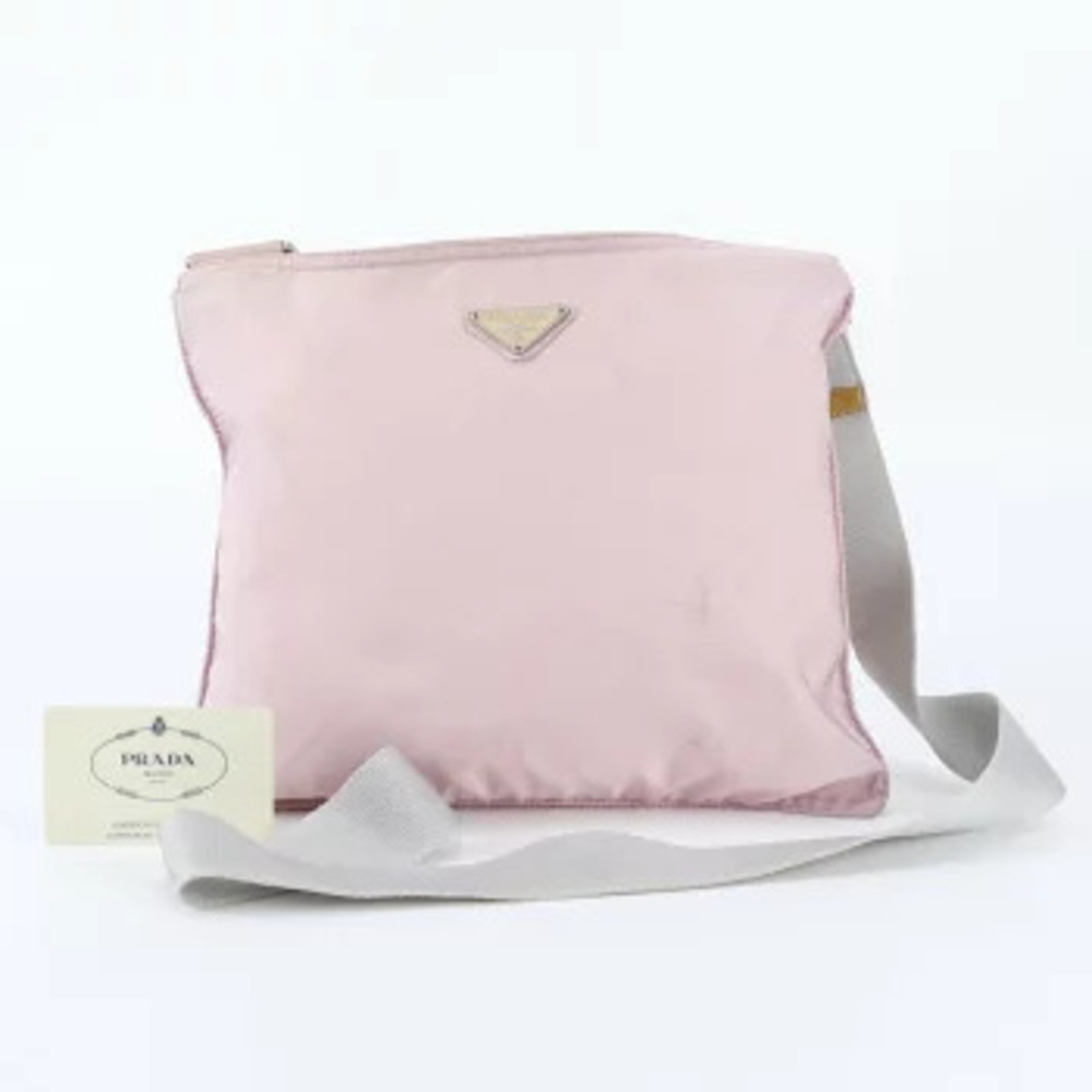 Prada Tessuto Triangle Shoulder Bag Crossbody Pink